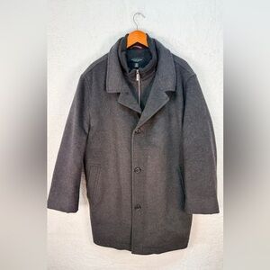 Pronto Uomo Charcoal Wool Blend Overcoat Mens XXL Insulated Lined Coat